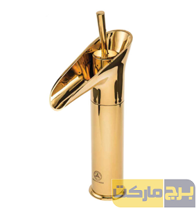 شیر روشویی پایه بلند قهرمان مدل آنتیک آبشار طلایی